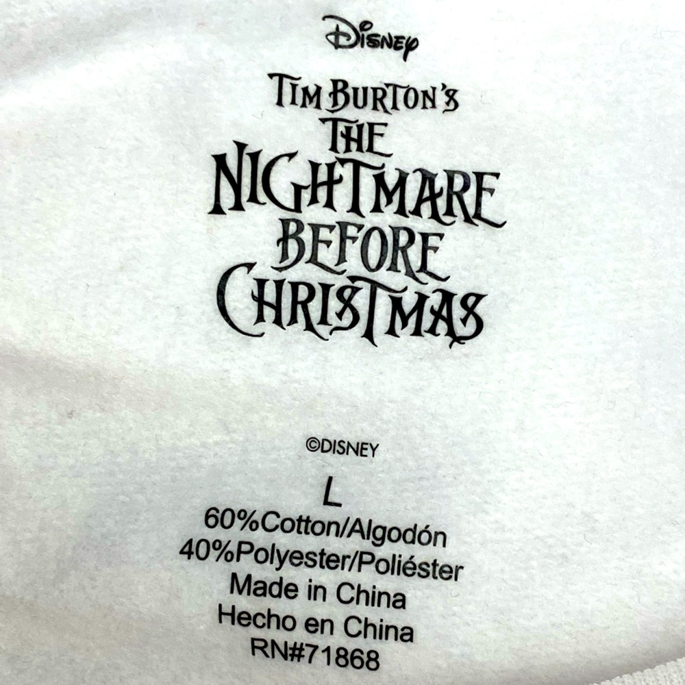 DISNEY’S The Nightmare Before Christmas Cropped Christmas Sweatshirt Sz Large - Picture 4 of 4